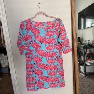 Lilly Pulitzer Gimme Some Leg Pink Flamingo Dress